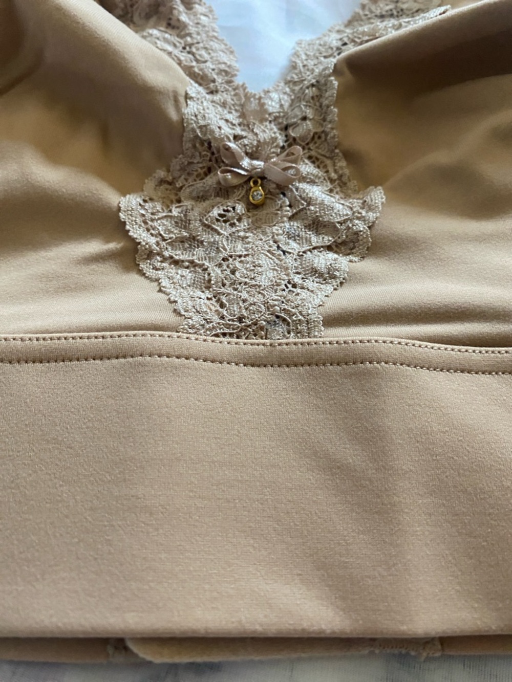 Soma Lace-Trim Wireless Bralette in Tan - Picture 3 of 12